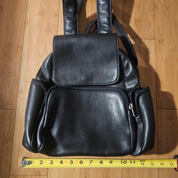 Vintage leather backpack small black - Picture 13 of 14